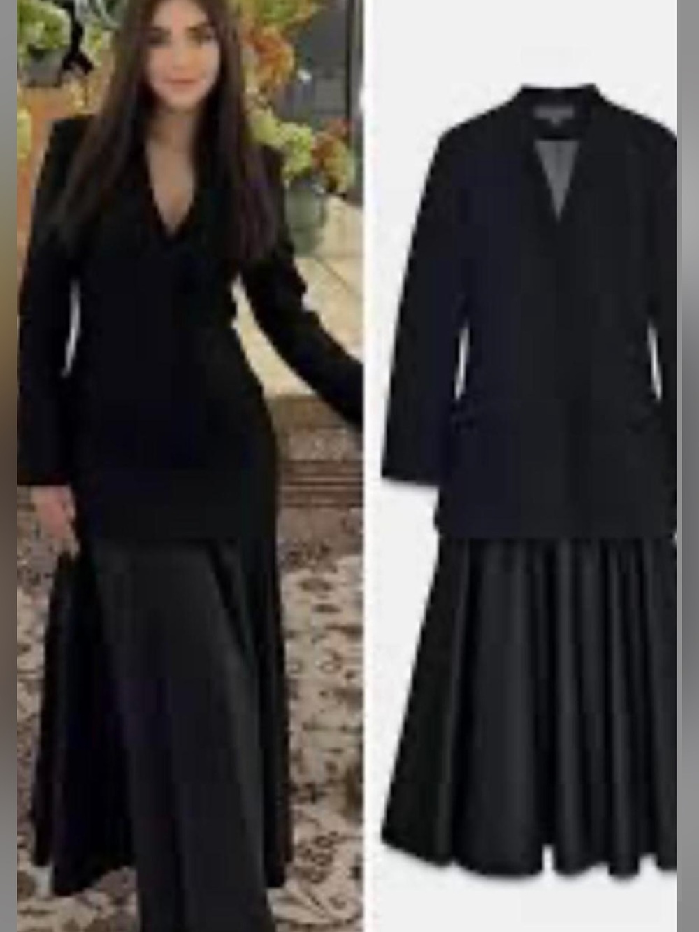 Zara Black Maxi A-Line Skirt